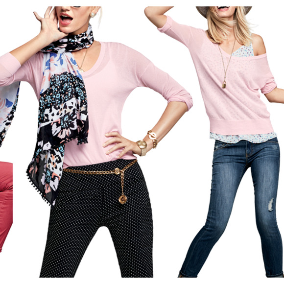 Cabi Gossamer Pullover Sweater Women XS Pink Mesh Boat Neck Drop Shoulder Sleeve - Picture 9 of 10